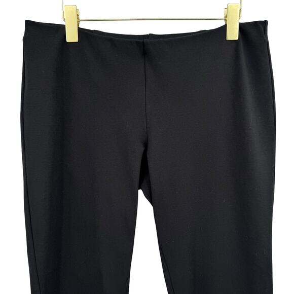 Eileen Fisher Black Ponte Pull On Elastic Waist Mid Rise Slim Leg Ankle Pants - Picture 3 of 7